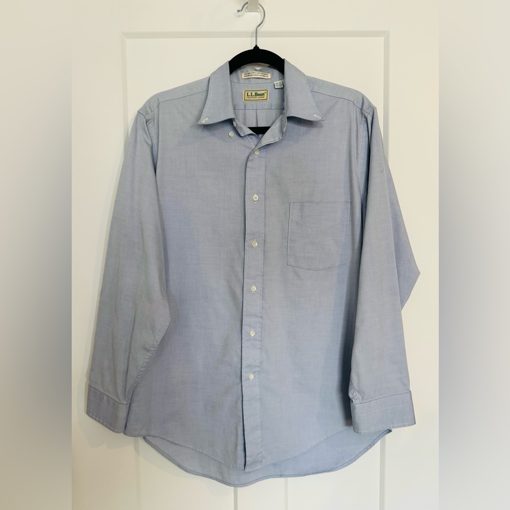 L.L. Bean USA Men's Light Blue Cotton Button Down Shirt 16•33
